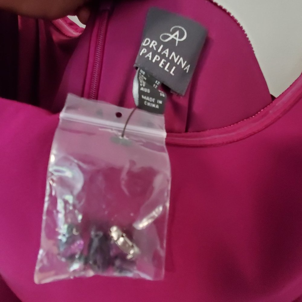 Adrianna Papell, size 12 with tags. Lined, off the shoulder gown. - Picture 3 of 6